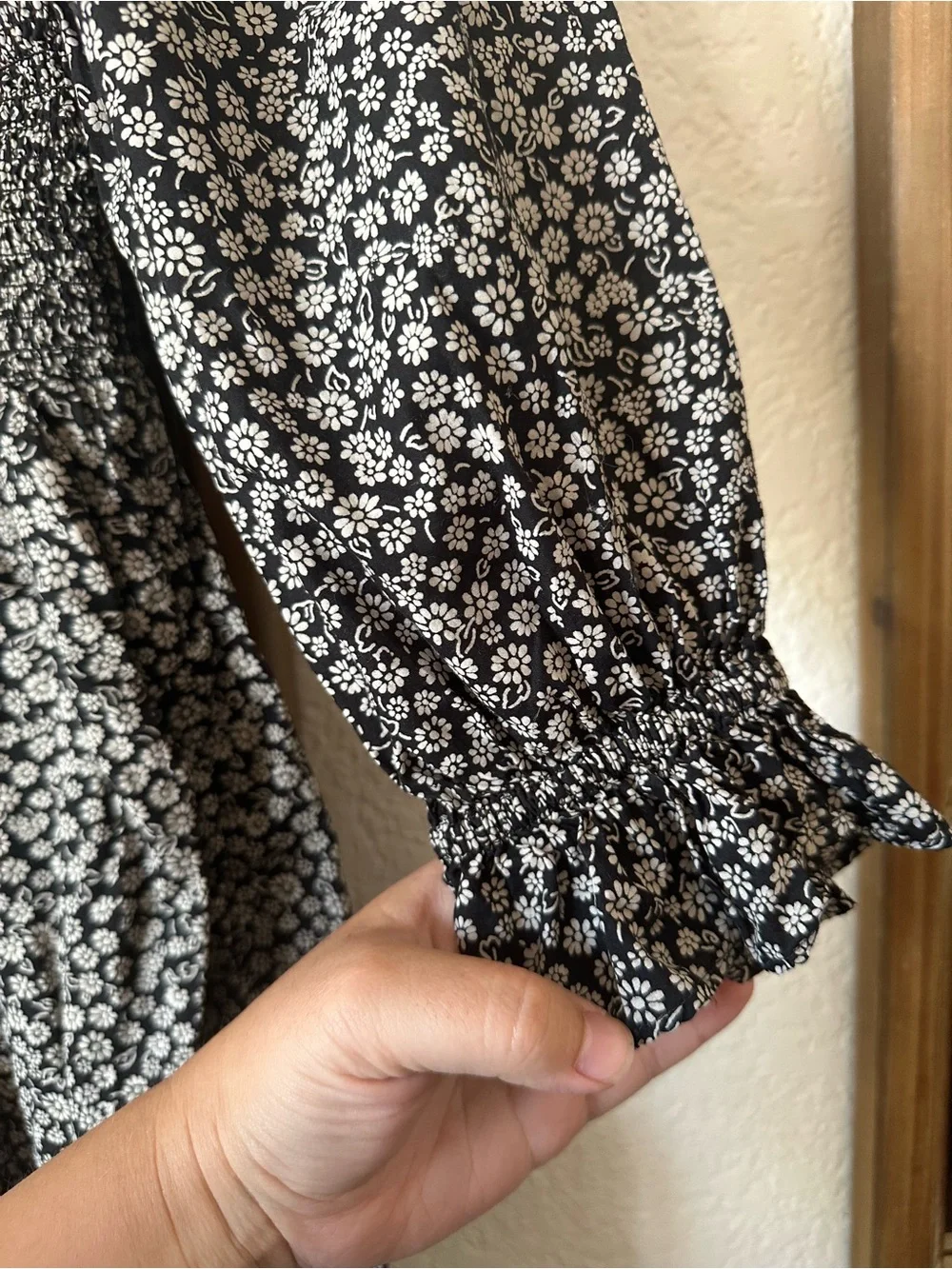 Madewell Floral Smocked Mini Dress Small Cottagecore Puff Sleeve 100% Cotton